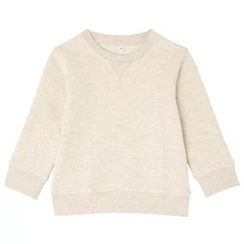 [MUJI無印良品]幼兒棉混柔軟裏毛圓領衫100粉米