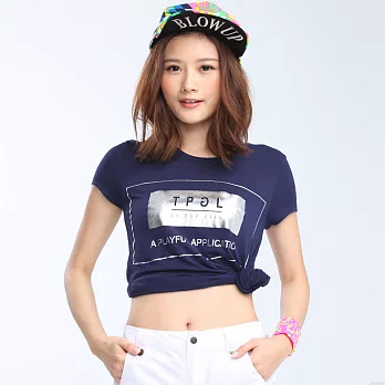 TOP GIRL-經典TOP GIRL文字T恤S藍