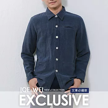 【JOE & WEI】獨家-簡約兩穿式亞麻襯衫外套(3色)-M-L　M藍