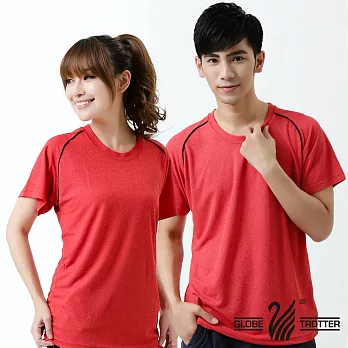 【遊遍天下】台灣製中性款涼感圓領吸濕排汗機能衫(S0707)L紅色