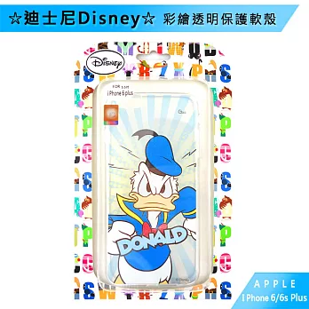 迪士尼Disney Apple iPhone6 Plus/6S Plus 彩繪透明保護軟殼憤怒的唐老鴨