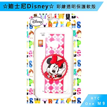 迪士尼Disney HTC ONE M9 彩繪透明保護軟殼米妮