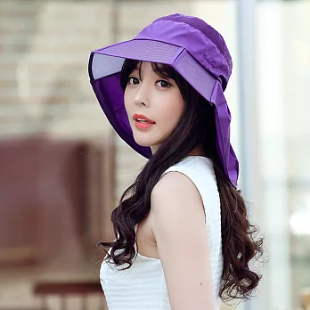 Seoul Show 可摺疊防水輕巧防曬遮陽帽 紫色