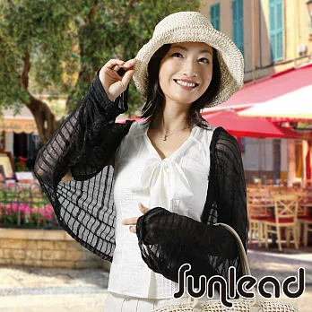 Sunlead 日系防曬薄型透氣多機能抗UV罩衫/袖套/圍巾 (黑色)