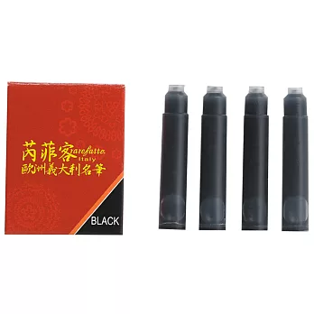 芮菲客鋼筆墨水管(4入)黑色6盒組