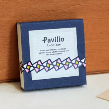日本PavilioLaceTape風格膠帶_火柴盒系列_幾何風箏(KITE PINK)