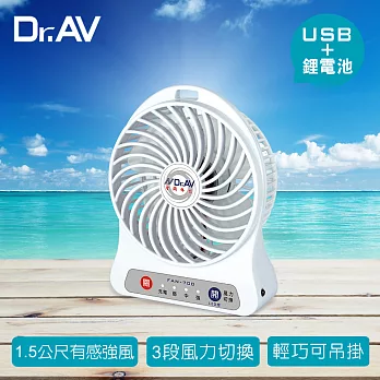 【Dr.AV】USB充插隨行強風扇(FAN-700W)白