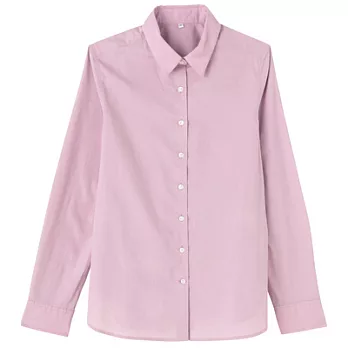 [MUJI 無印良品]女有機棉平織長袖襯衫S粉紅