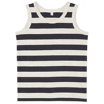 [MUJI無印良品]兒童有機棉每日兒童服橫紋坦克背心深藍橫紋110深藍橫紋