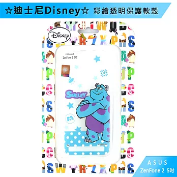 迪士尼Disney ASUS ZenFone2 ZE500CL 5吋 彩繪透明保護軟殼點點毛怪