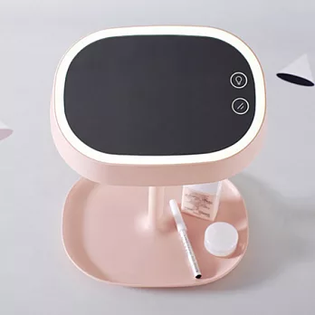 創意多功能充電式LED化妝鏡臺燈(保固3個月)甜美粉