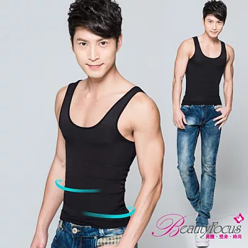 BeautyFocus都會型男280D涼感雕塑背心24108黑色-L