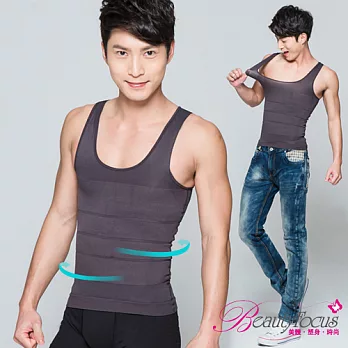 BeautyFocus都會型男280D涼感雕塑背心24108灰色-L