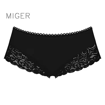 [MIGER密格內衣]美臀蕾絲性感中腰丁字褲-6802-台灣製-FREE黑色