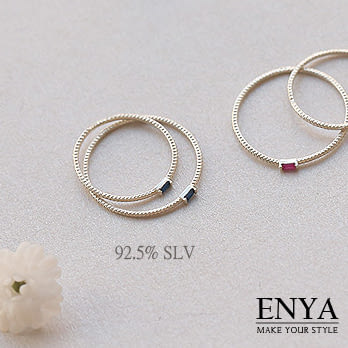 Enya★925銀 耀眼點鑽星光2件組戒指海軍藍(2件1組)