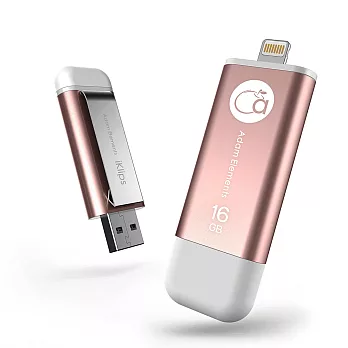 ADAM iKlips 蘋果iOS USB3.1 極速雙向隨身碟 16GB玫瑰金