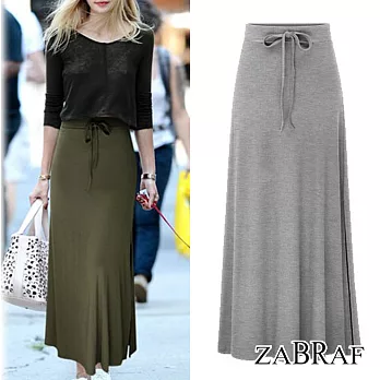 【BR】高腰綁帶長款裙子-共3色(M-XXL可選)L淺灰色