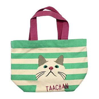 帆布小提袋--紅綠紋TAACHAN