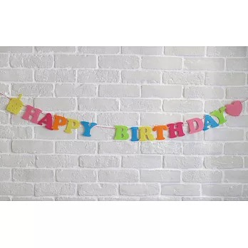 Happy Birthday不織布小旗子