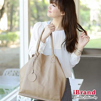 【i Brand 天然皮革】Alice 愛麗絲夢遊托特包 - 包中包 薄霧灰