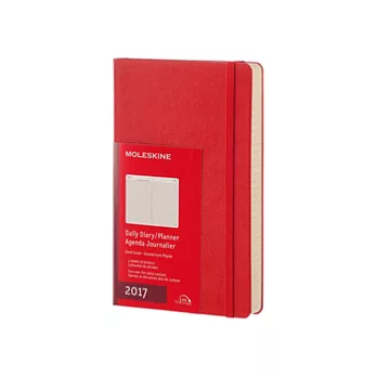 MOLESKINE 日程系列/2017年12M日記本/13*21/大型LARGE/紅