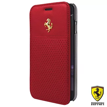 法拉利 iPhone 6/6S 小沙龍 真皮測開式皮套-紅色