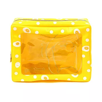 《Sanrio》蛋黃哥PVC開窗輕量防水化妝包(黃色荷包蛋)