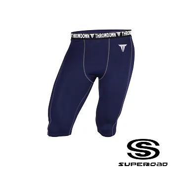 【SUPEROAD SPORTS】Muscle Point專業機能運動/五分褲深藍色M