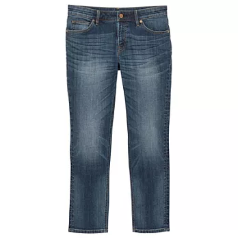 [MUJI無印良品]女有機棉混彈性丹寧boyfriend 九分褲24吋24深藍