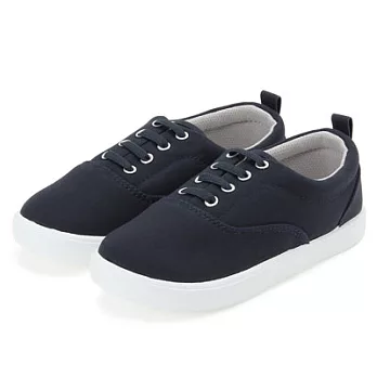 [MUJI無印良品]兒童有機棉足感舒適帆布鞋深藍