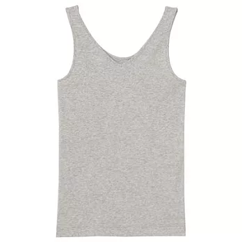 [MUJI無印良品]女有機棉混彈性無側縫坦克背心S灰色