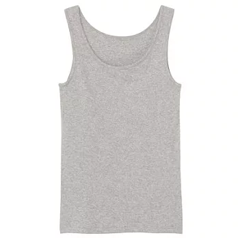 [MUJI無印良品]女有機棉針織無側縫坦克背心S灰色