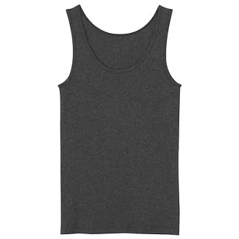 [MUJI無印良品]女有機棉針織無側縫坦克背心S墨灰