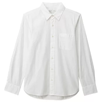 [MUJI無印良品]男有機棉水洗平織布襯衫XL白色