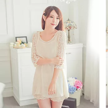 ROSE。浪漫後綁蝴蝶洋裝組(附內搭) 杏系