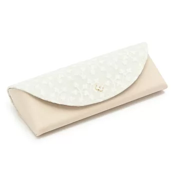 【Afternoon Tea】幻彩蕾絲眼鏡盒 米色