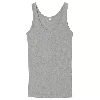 [MUJI無印良品]女有機棉螺紋坦克背心M淺灰