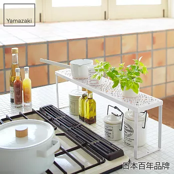【YAMAZAKI】典雅雕花單層架(白)*日本進口*