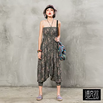 【潘克拉】花朵兩穿式飛鼠褲(2色)-F　FREE灰