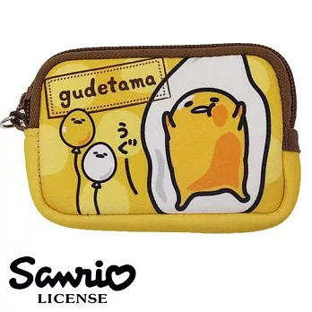 【日本進口正版】蛋黃哥 gudetama 防震 零錢包/卡片包/收納包 -撞臉款