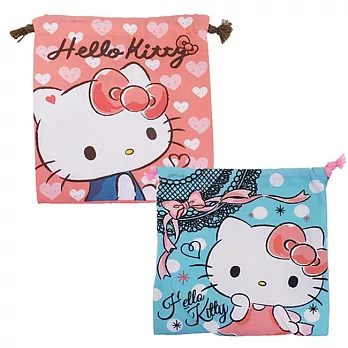 【日本進口正版】三麗鷗 Hello Kitty 束口袋/收納袋 SANRIO -粉紅款