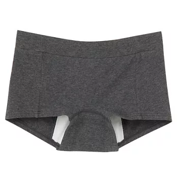 [MUJI無印良品]女有機棉混彈性拳擊生理內褲S墨灰