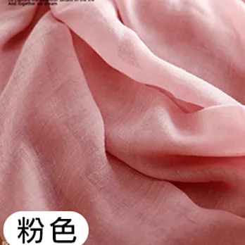 【MOKO】素色棉麻圍巾 -粉紅色