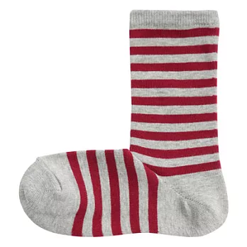 [MUJI無印良品]女有機棉機混寬橫紋直角襪暗紅23~25cm暗紅