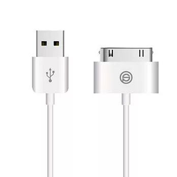 OPSO 蘋果MFI認證線iPhone4S 30pin(1.2M)高速充電傳輸線 白色