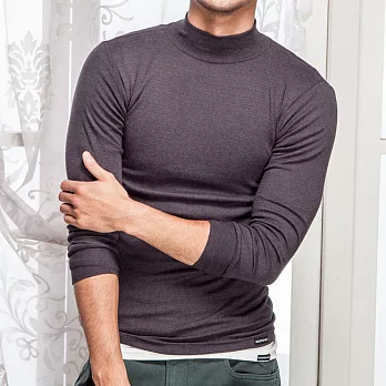 【MORINO摩力諾】發熱長袖高領衫M灰色