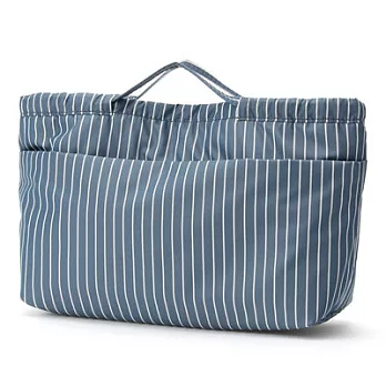 [MUJI無印良品]雙面素材攜帶型整理包藍條紋