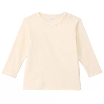 [MUJI無印良品]幼兒有機棉雙面起毛柔滑長袖T恤80象牙白