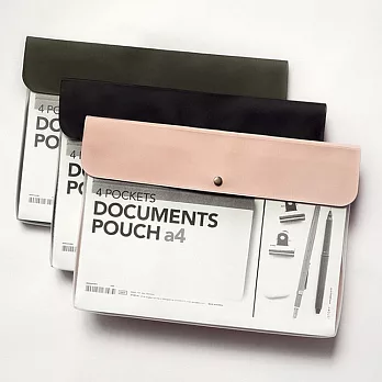 Jstory 簡約質感A4銅釦文件袋-優雅粉