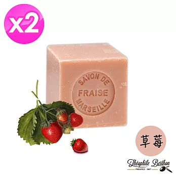 【超值2入】法國Theophile Berthon戴奧飛‧波登方塊馬賽皂(草莓香) 100g